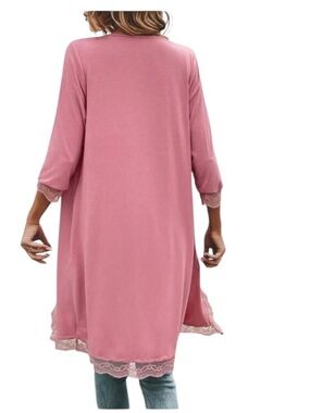 SHEIN LUNE Contrast Lace Open Front Coat size XL NWT